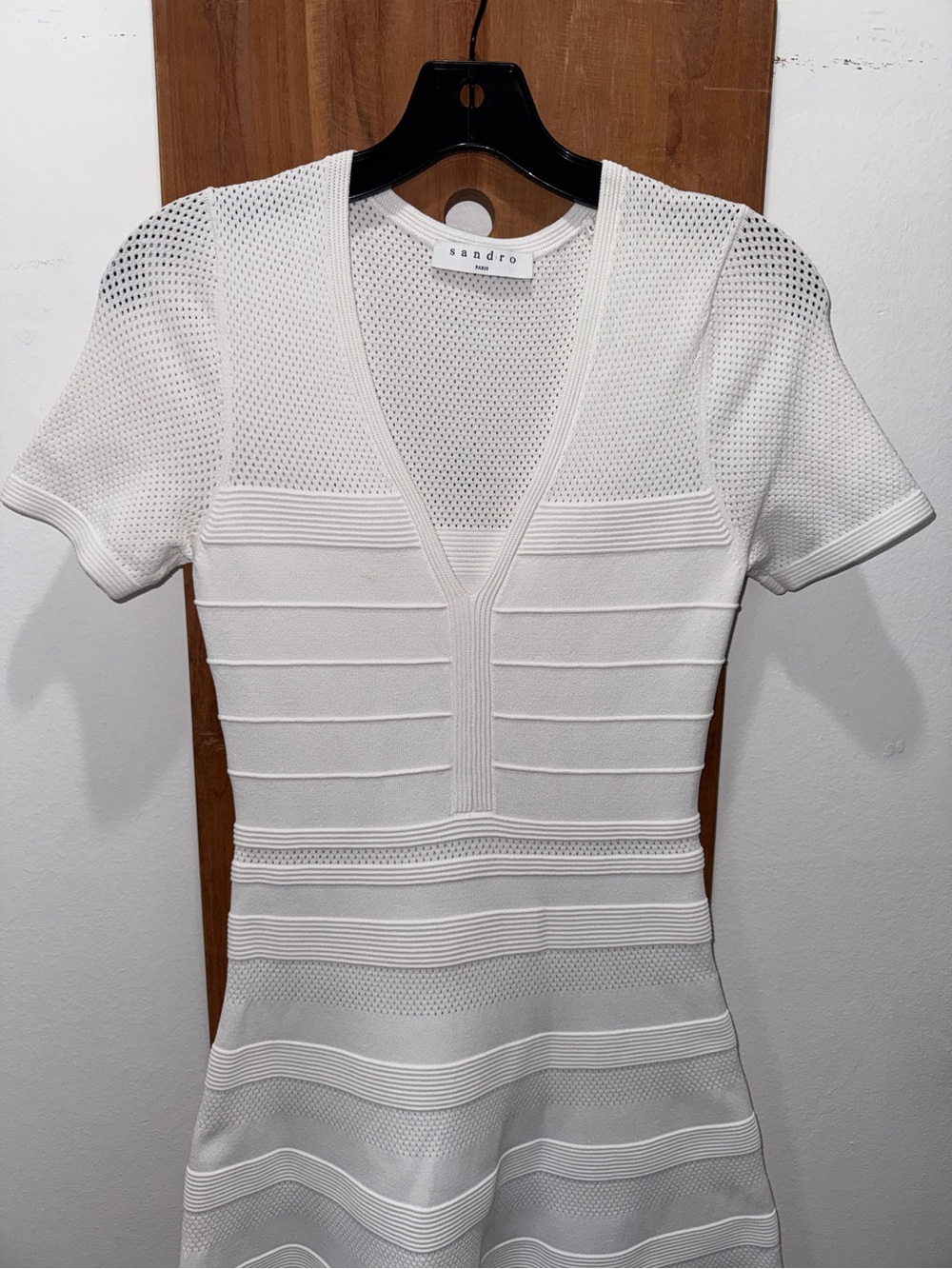 Sandro Knit Eyelet Dress - Picture 4 of 7